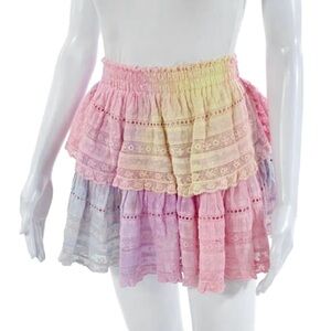 LoveShackFancy Pastel Lace Mini Skirt